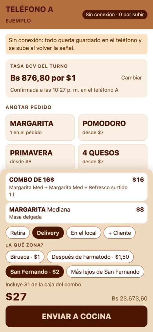 Anotar un pedido